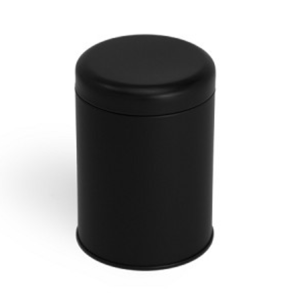 Storage Tin, Medium Size, Round, Matte Black