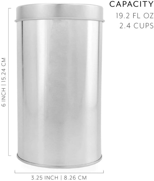 Storage Tin, Large Size, Round, Silver